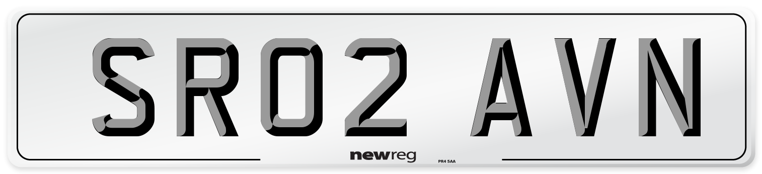 SR02 AVN Number Plate from New Reg